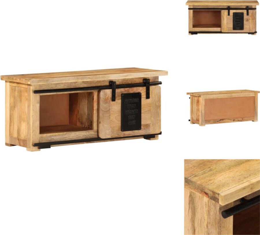 VidaXL Tv-kast Tv-kasten Televisiekast Televisiekasten Tv-meubel 90x35x40 cm massief mangohout - Foto 2
