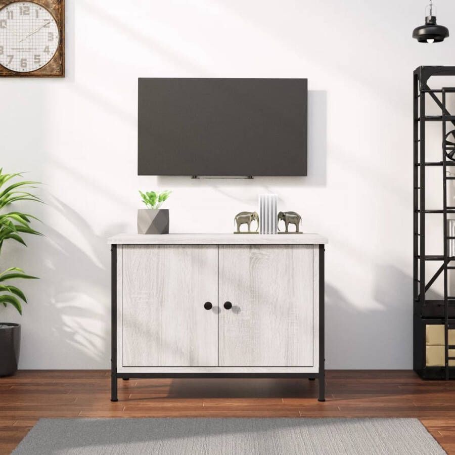 VidaXL Tv-meubel Tv-meubelen Tv-standaard Televisiemeubel Tv-meubel met deuren 60x35x45 cm bewerkt hout grijs sonoma - Foto 2