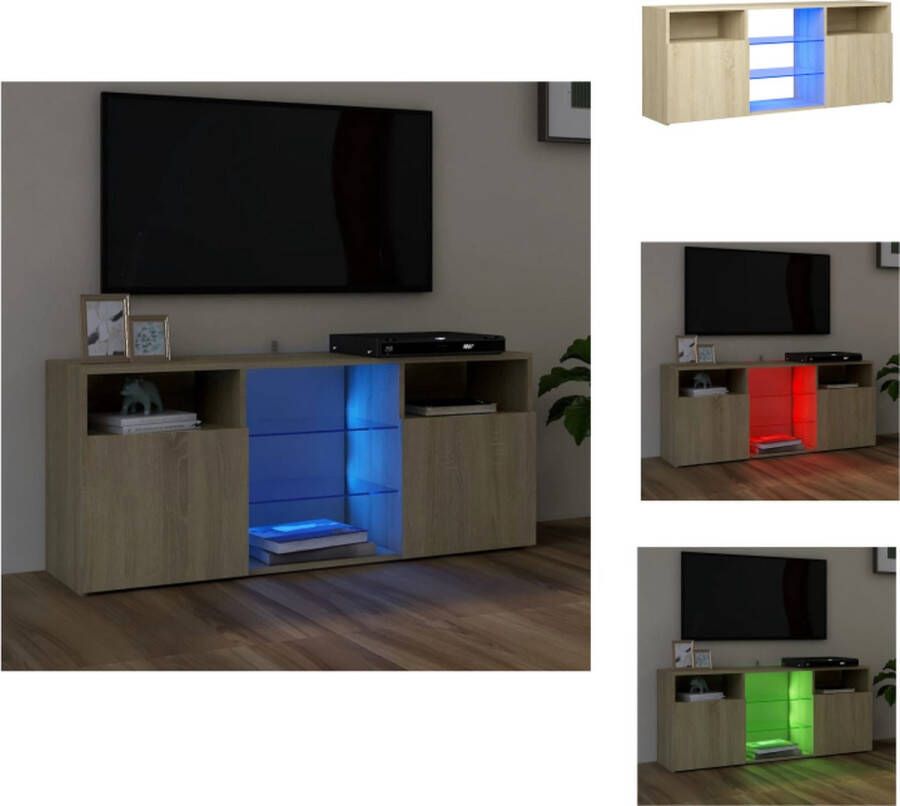 VidaXL -Tv-meubel-met-LED-verlichting-120x30x50-cm-sonoma-eikenkleurig - Foto 3