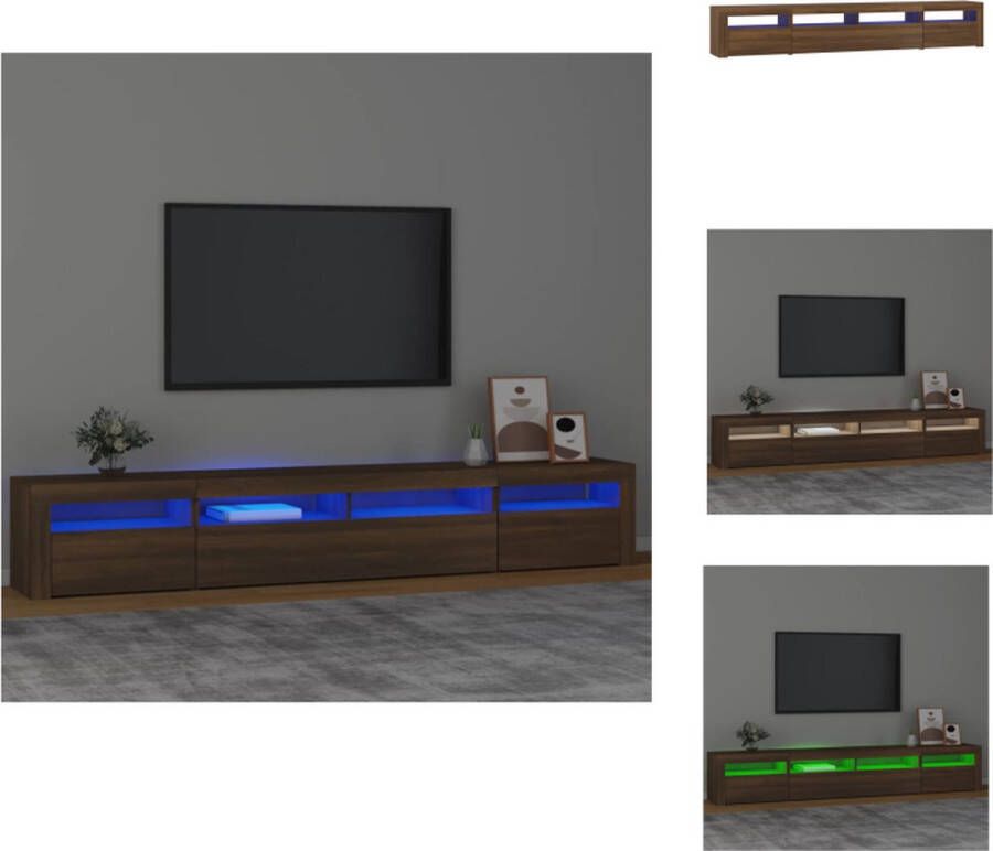 VidaXL Tv-kast Tv-kasten Tv-meubel Met LED-verlichting Tv-meubel met LED-verlichting 240x35x40 cm bruineikenkleurig - Foto 2