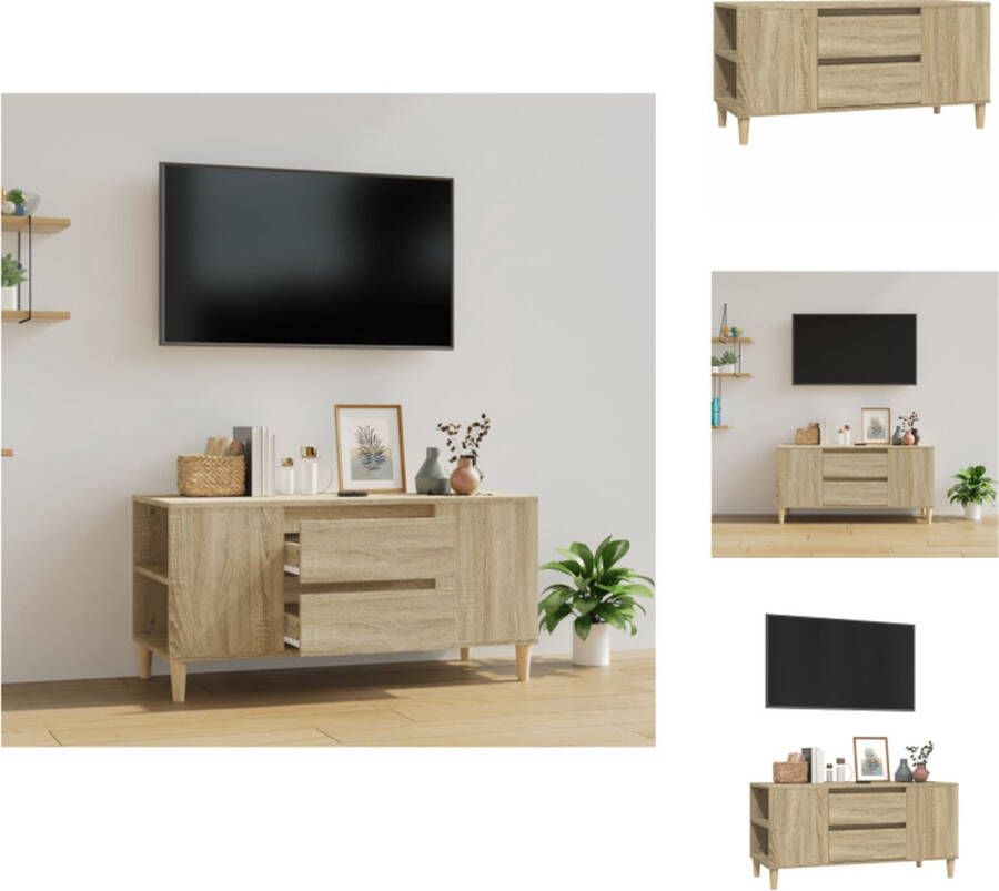 VidaXL TV-meubel Scandinavische stijl 102 x 44.5 x 50 cm Sonoma eiken Kast