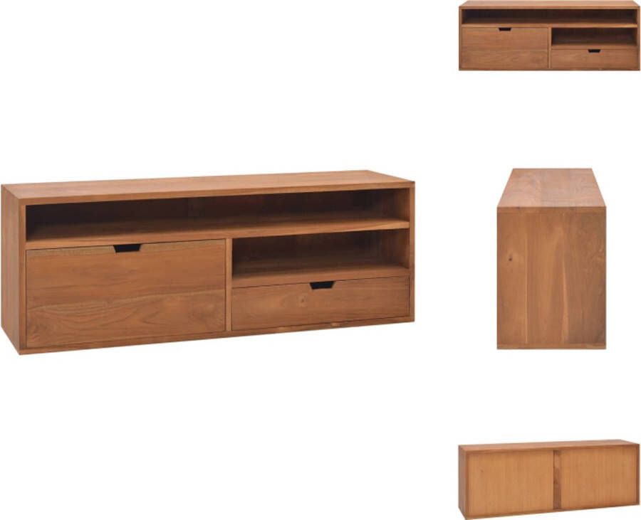 VidaXL TV-meubel Scandinavische stijl 110x30x40 cm massief teakhout Kast