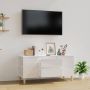 VidaXL TV-meubel Scandinavische stijl Hoogglans wit 102 x 44.5 x 50 cm Duurzaam hout Kast - Thumbnail 1
