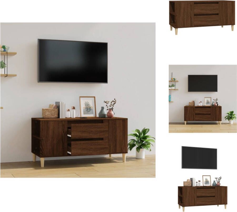 vidaXL TV-meubel Scandinavische stijl Meubel Afmetingen- 102 x 44.5 x 50 cm Kleur- Bruineiken Kast
