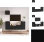 VidaXL Tv-meubel Set 2x 57 x 34.5 x 40 cm 2x 40 x 34.5 x 80 cm 1x 40 x 34.5 x 40 cm Zwart hout Kast - Thumbnail 2