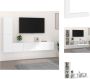 VidaXL TV-meubel set 2x 80 x 30 x 30 cm 2x 30.5 x 30 x 60 cm wit bewerkt hout Kast - Thumbnail 2