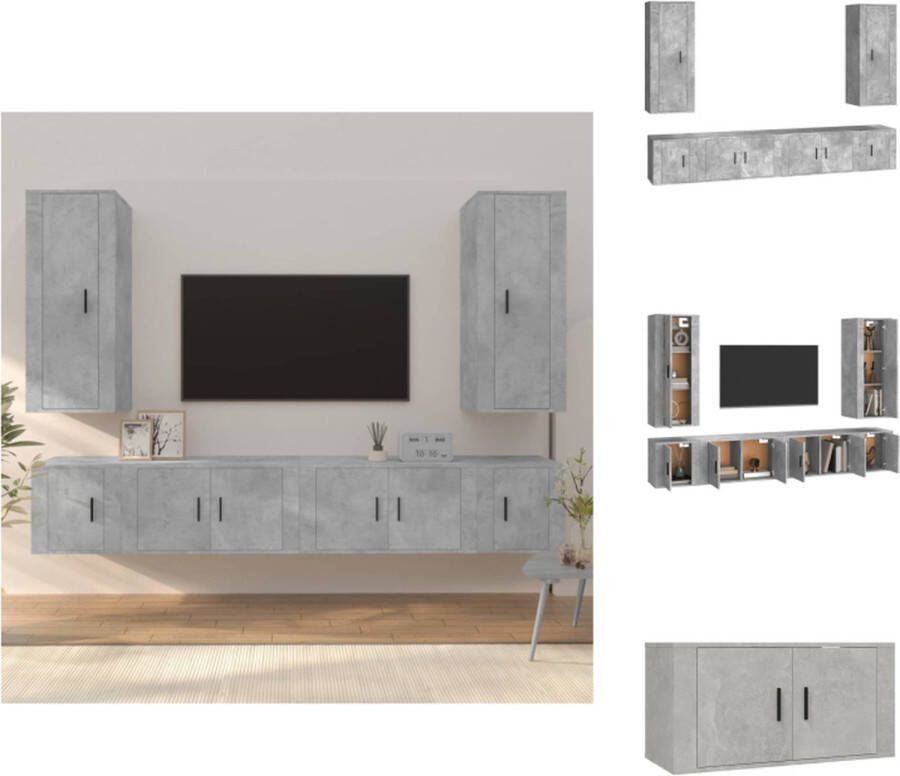 VidaXL tv-meubel set betongrijs 40 x 34.5 x 100 cm 80 x 34.5 x 40 cm trendy design Kast