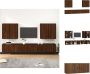 VidaXL TV-meubel set Bruineiken 2x 100x34.5x40 cm 2x 40x34.5x40 cm 4x 40x34.5x80 cm Kast - Thumbnail 2