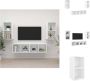 VidaXL TV-meubel set Hoogglans wit 37 x 37 x 72 cm Montage vereist Kast - Thumbnail 2