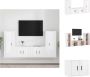 VidaXL TV-meubel set hoogglans wit 4-delige bewerkt hout 40 x 34.5 x 100 cm en 57 x 34.5 x 40 cm Kast - Thumbnail 2