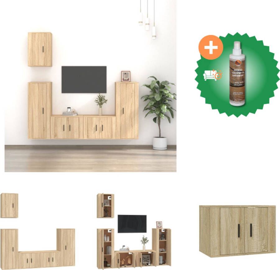 VidaXL TV-meubelset Sonoma eiken 30.5 x 30 x 30 cm 30.5 x 30 x 110 cm 100 x 30 x 30 cm Kast Inclusief Houtreiniger en verfrisser - Foto 3