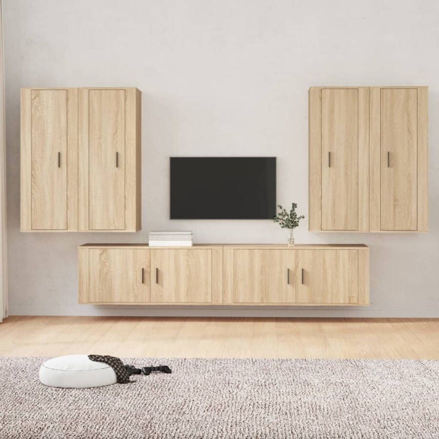 VidaXL TV-meubel set Sonoma eiken 4 x 40x34.5x100 cm 2 x 100x34.5x40 cm Kast