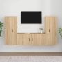 VidaXL Tv-Meubel set Sonoma Eiken 40x34.5x100cm 100x34.5x40cm Kast - Thumbnail 2