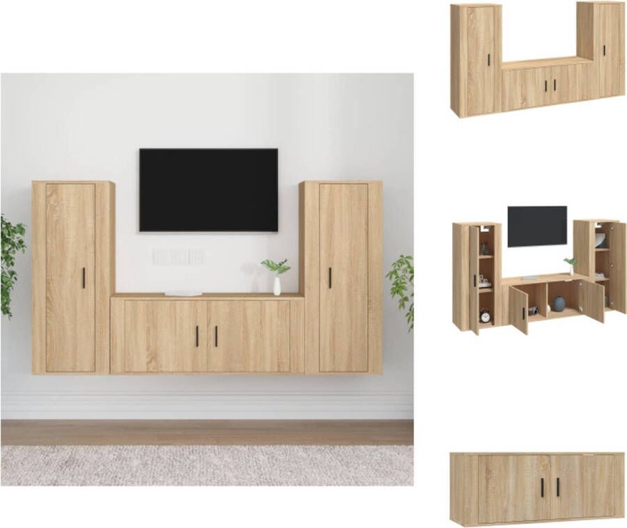 vidaXL Tv-Meubel set Sonoma Eiken 40x34.5x100cm 100x34.5x40cm Kast