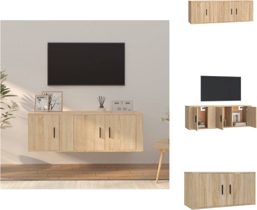 VidaXL TV-meubel set Sonoma eiken 80 x 34.5 x 40 cm 40 x 34.5 x 40 cm (B x D x H) Kast