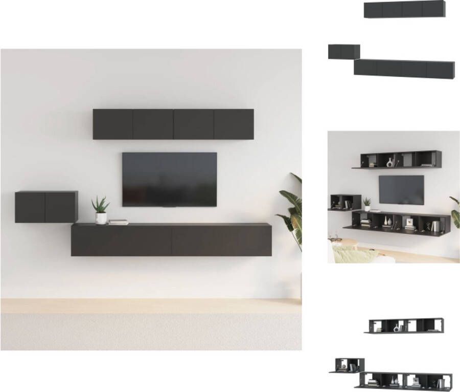 VidaXL TV-meubel set Zwart 60 x 30 x 30 cm 100 x 30 x 30 cm 80 x 30 x 30 cm Kast