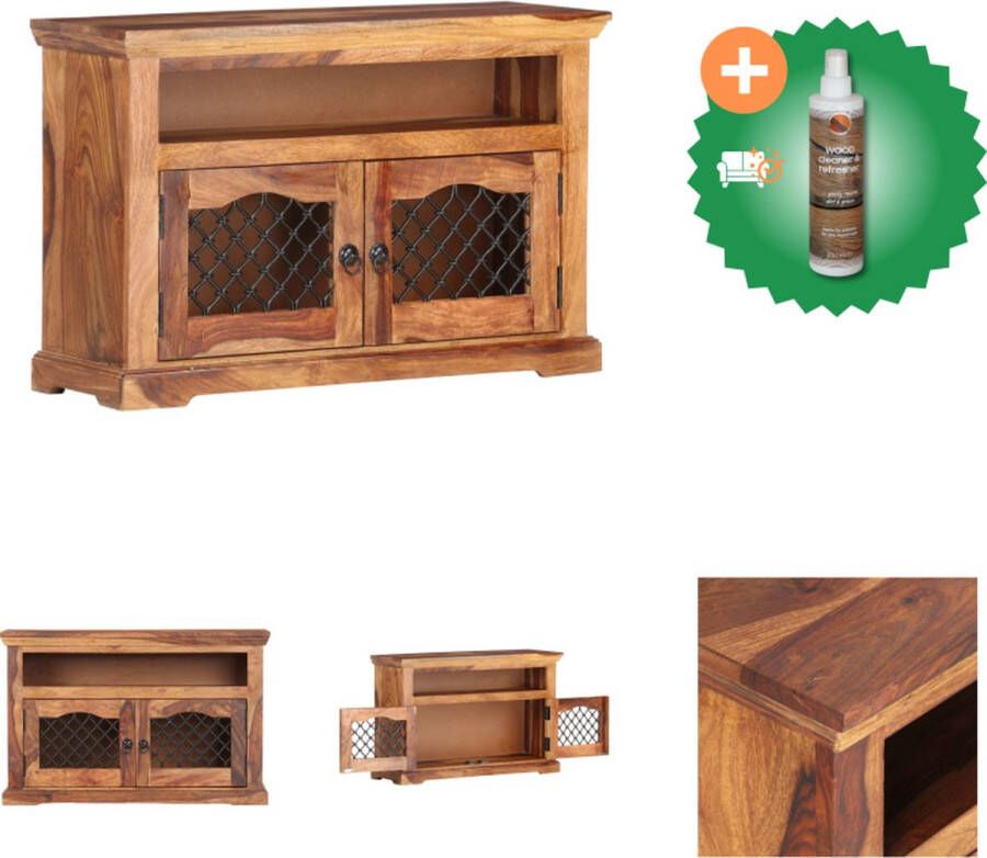 VidaXL Tv-meubel Sheeshamhout 90 x 30 x 60 cm Massief hout Kast Inclusief Houtreiniger en verfrisser