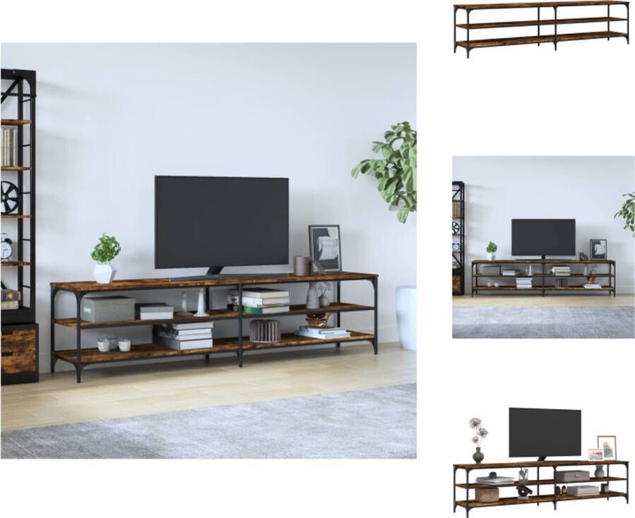 vidaXL TV-meubel Smoked Eiken 200x30x50cm Trendy en praktisch design Kast
