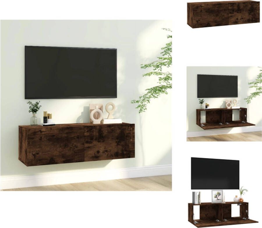 VidaXL Tv-muurkast Tv-muurkasten Tv-steun Tv-meubel Tv-wandmeubel 100x30x30 cm bewerkt hout gerookt eikenkleurig