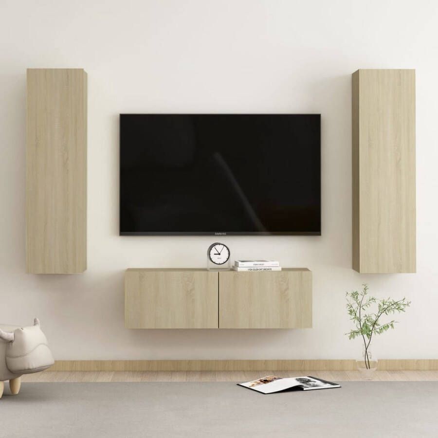 VidaXL Tv-meubel Sonoma eiken 100 x 30 x 30 cm (L) 30.5 x 30 x 110 cm (M) Kast
