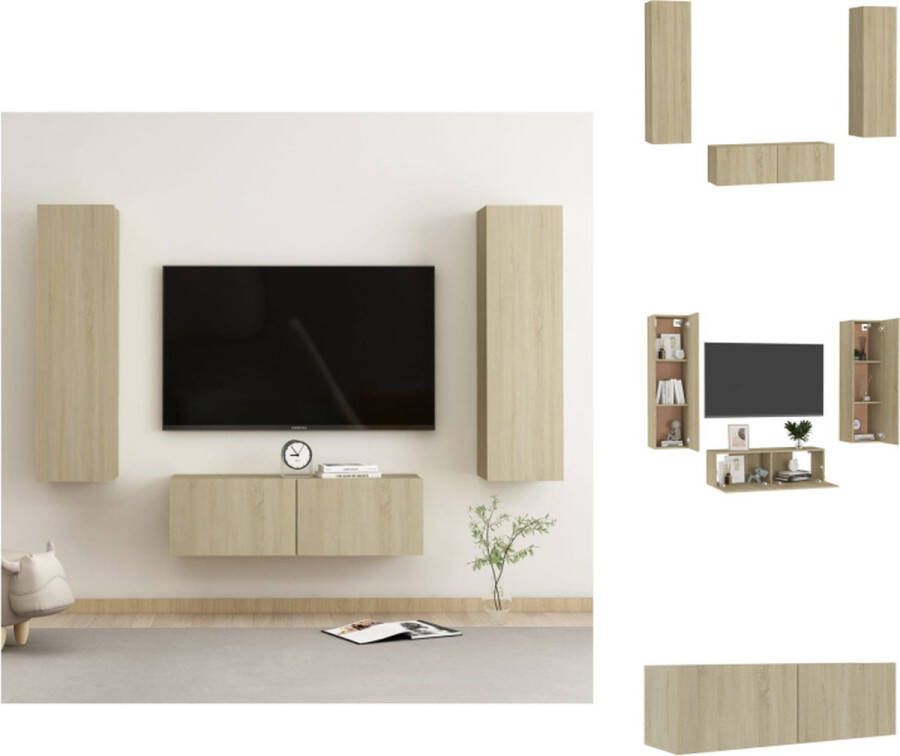 vidaXL Tv-meubel Sonoma eiken 100 x 30 x 30 cm (L) 30.5 x 30 x 110 cm (M) Kast