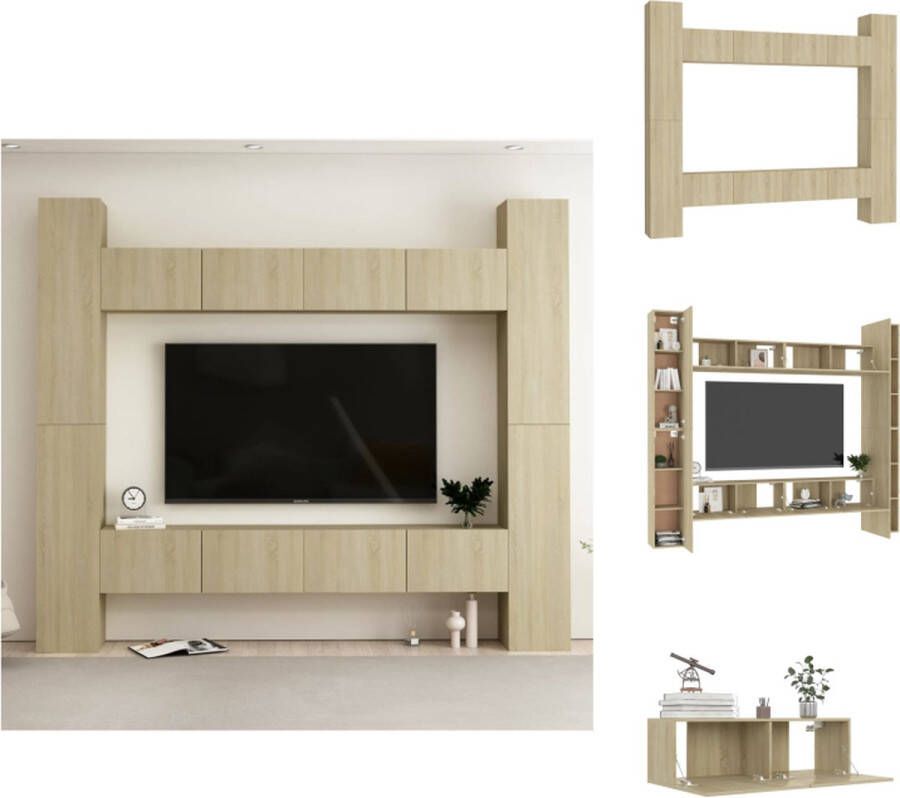 vidaXL TV-meubel Sonoma Eiken 100 x 30 x 30 cm Montage vereist Kast