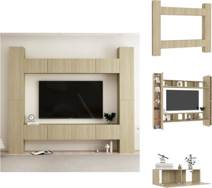 VidaXL TV-meubel Sonoma Eiken 100 x 30 x 30 cm Montage vereist Kast