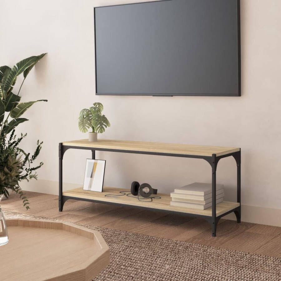 VidaXL TV-meubel Sonoma Eiken 100 x 33 x 41 cm Industrieel ontwerp Kast
