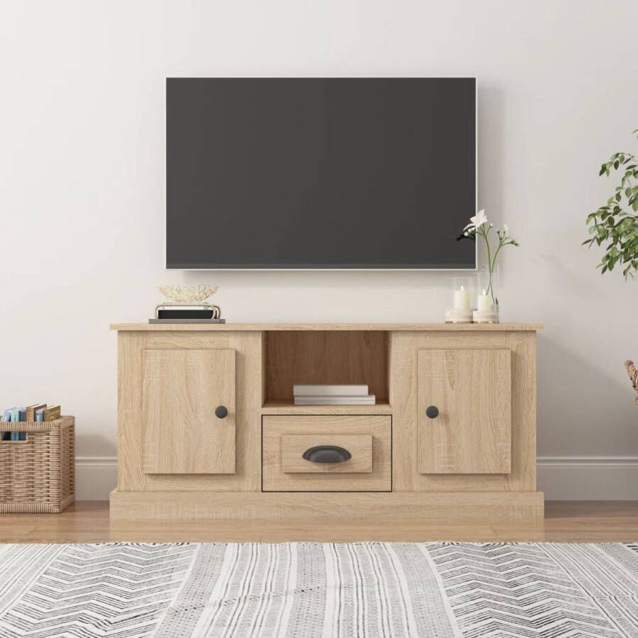 VidaXL Tv-meubel Sonoma Eiken 100 x 35.5 x 45 cm Trendy en praktisch Kast