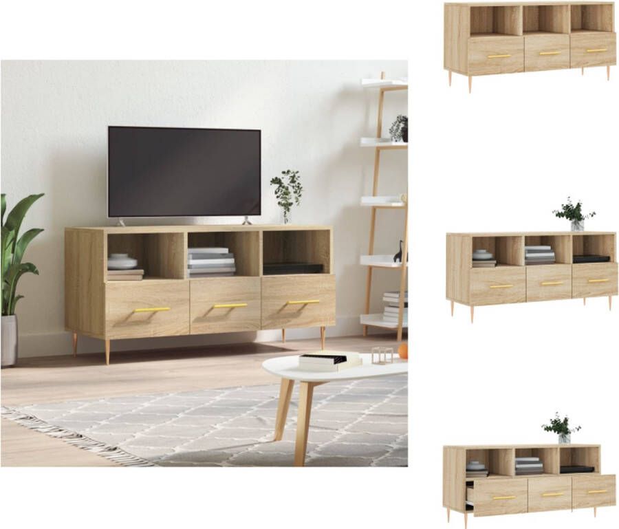 VidaXL TV-meubel Sonoma Eiken 102 x 36 x 50 cm Stevig en praktisch design Kast