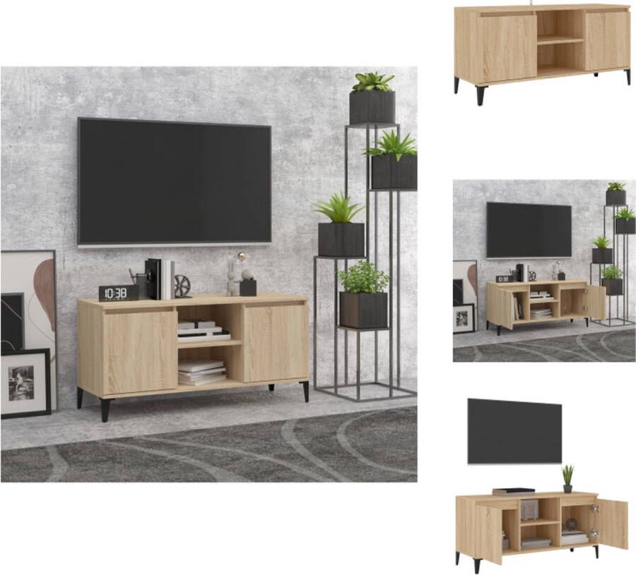 vidaXL Tv-meubel Sonoma eiken 103.5 x 35 x 50 cm Industriële stijl Kast