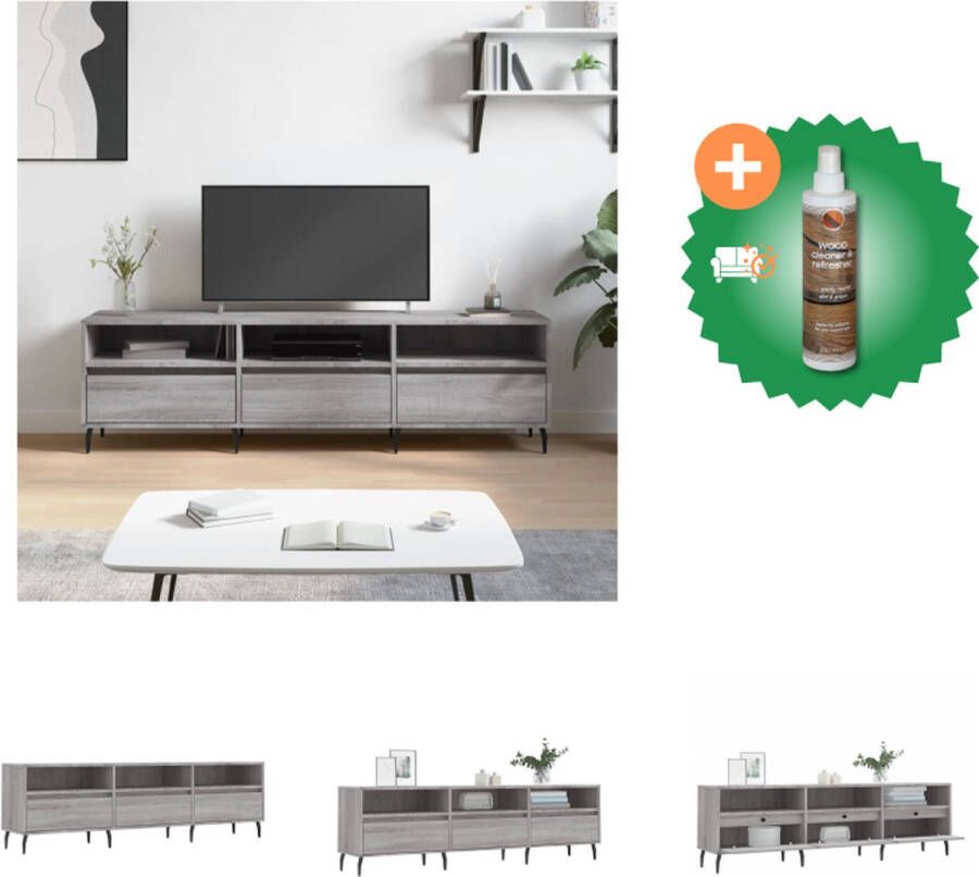 VidaXL TV-meubel Sonoma eiken 150 x 30 x 44.5 cm opbergruimte en stabiel tafelblad Kast Inclusief Houtreiniger en verfrisser - Foto 3