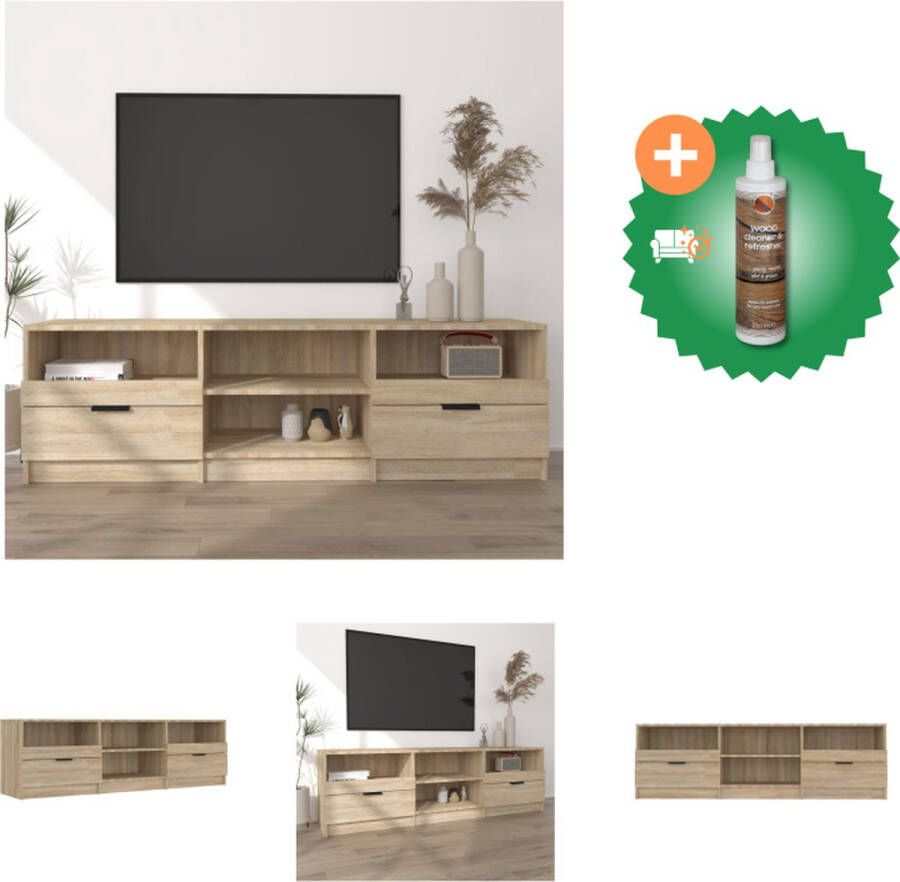 VidaXL TV-meubel Sonoma Eiken 150 x 33.5 x 45 cm Praktisch en trendy Kast Inclusief Houtreiniger en verfrisser