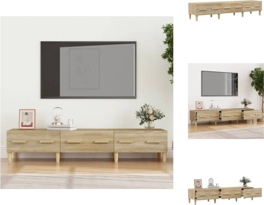 vidaXL TV-meubel Sonoma Eiken 150x34.5x30 cm Stevig materiaal opbergruimte stevig blad Kast