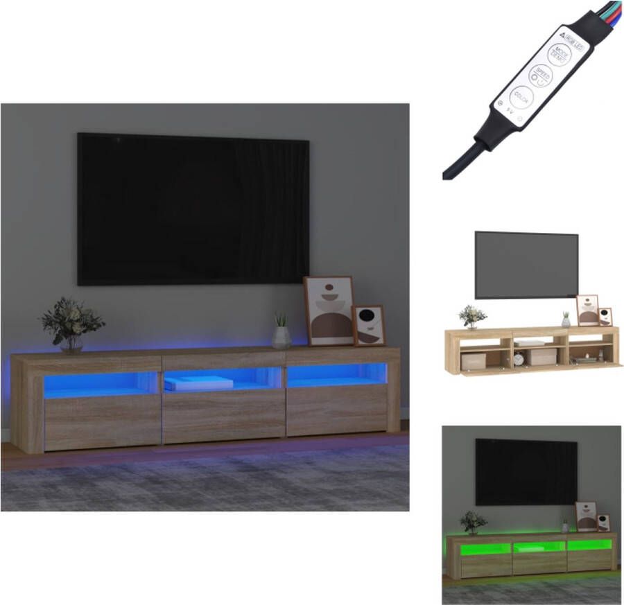 VidaXL Tv-meubel Sonoma Eiken 180 x 35 x 40 cm RGB LED Kast