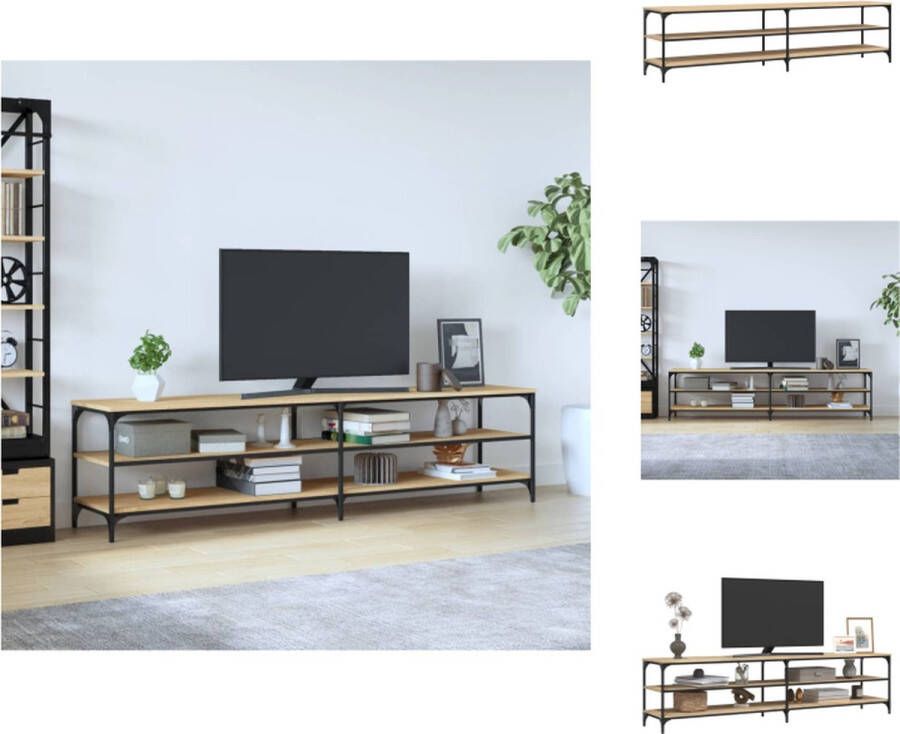 VidaXL Tv Meubel Tv Meubels Tv Wandmeubel Tv Tafel Tv-meubel 200x30x50 cm bewerkt hout metaal sonoma eikenkleurig - Foto 2