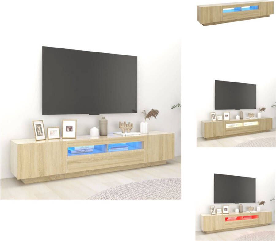VidaXL Tv-kast Tv-kasten Televisiekast Televisiekasten Tv-meubel met LED-verlichting 200x35x40 cm sonoma eikenkleurig