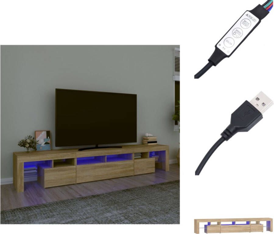 VidaXL Tv-kast Tv-kasten Tv-meubel Met LED-verlichting Tv-meubel met LED-verlichting 230x36-5x40cm sonoma eikenkleurig