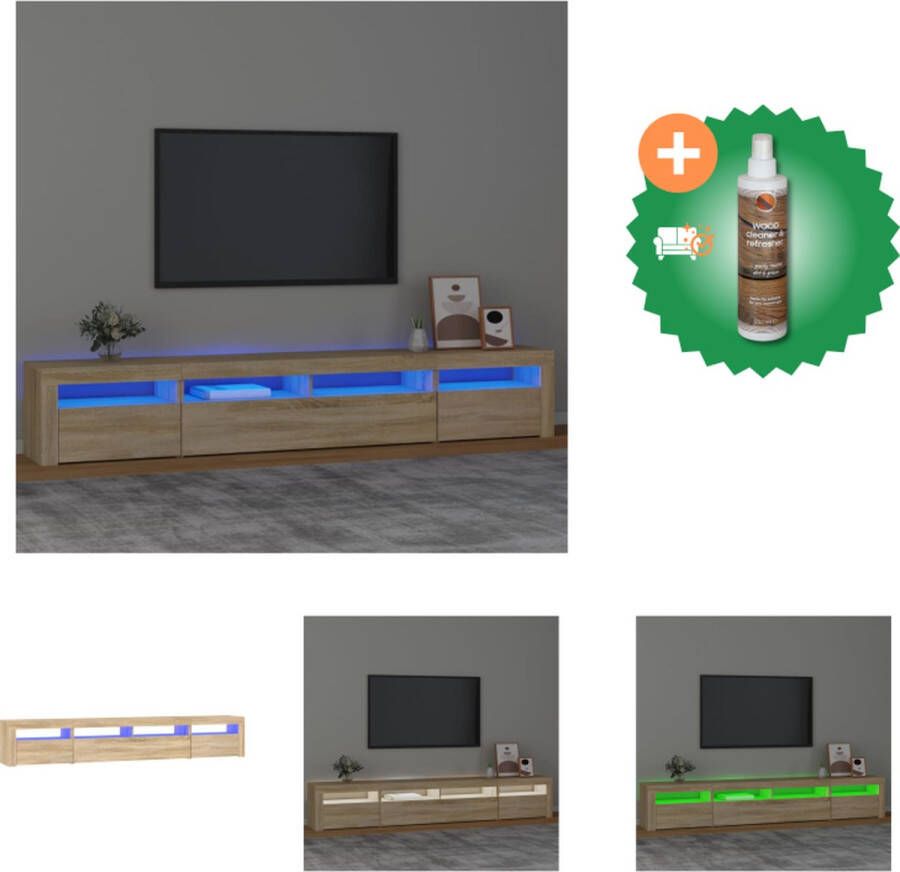 VidaXL Tv-meubel met LED-verlichting 240x35x40 cm sonoma eikenkleurig Kast Inclusief Houtreiniger en verfrisser
