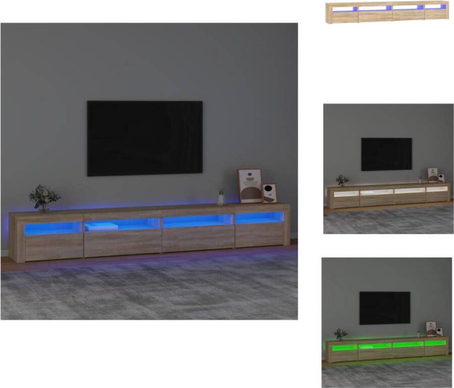 VidaXL Tv-kast Tv-kasten Tv-meubel Met LED-verlichting Tv-meubel met LED-verlichting 270x35x40 cm sonoma eikenkleurig - Foto 2