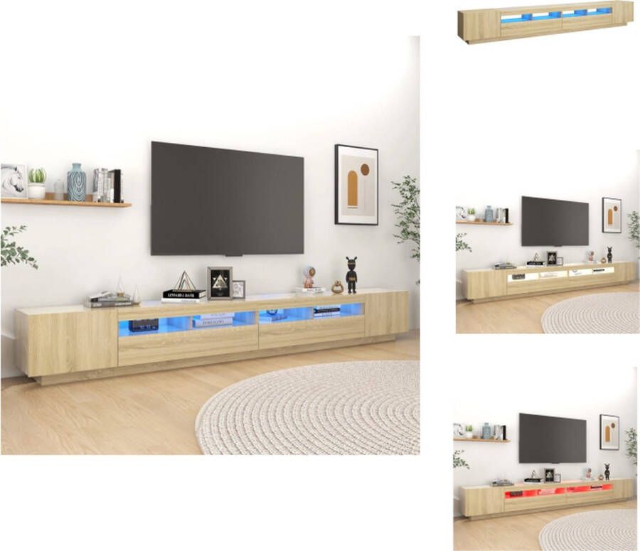 VidaXL TV-meubel Sonoma Eiken 300x35x40 cm Met RGB LED-verlichting Kast - Foto 1