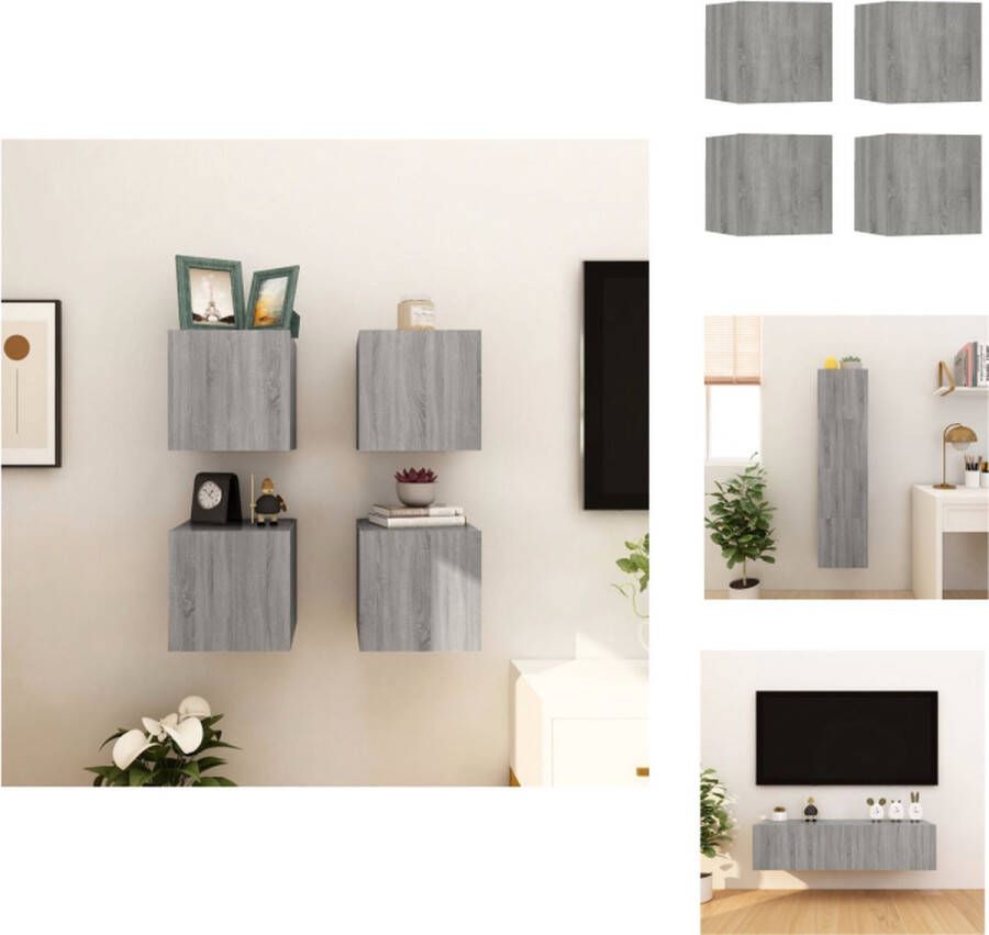 vidaXL TV-meubel Sonoma Eiken 30.5 x 30 x 30 cm Bewerkt hout Kast