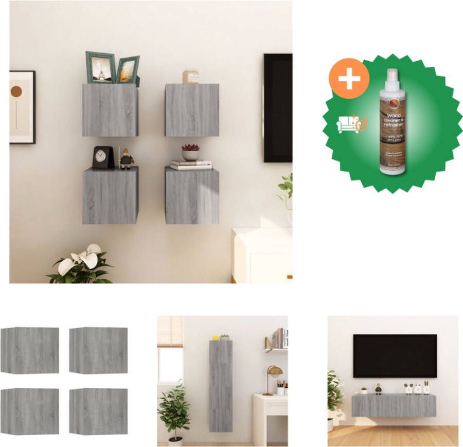 VidaXL TV-meubel Sonoma Eiken 30.5 x 30 x 30 cm Bewerkt hout Kast Inclusief Houtreiniger en verfrisser