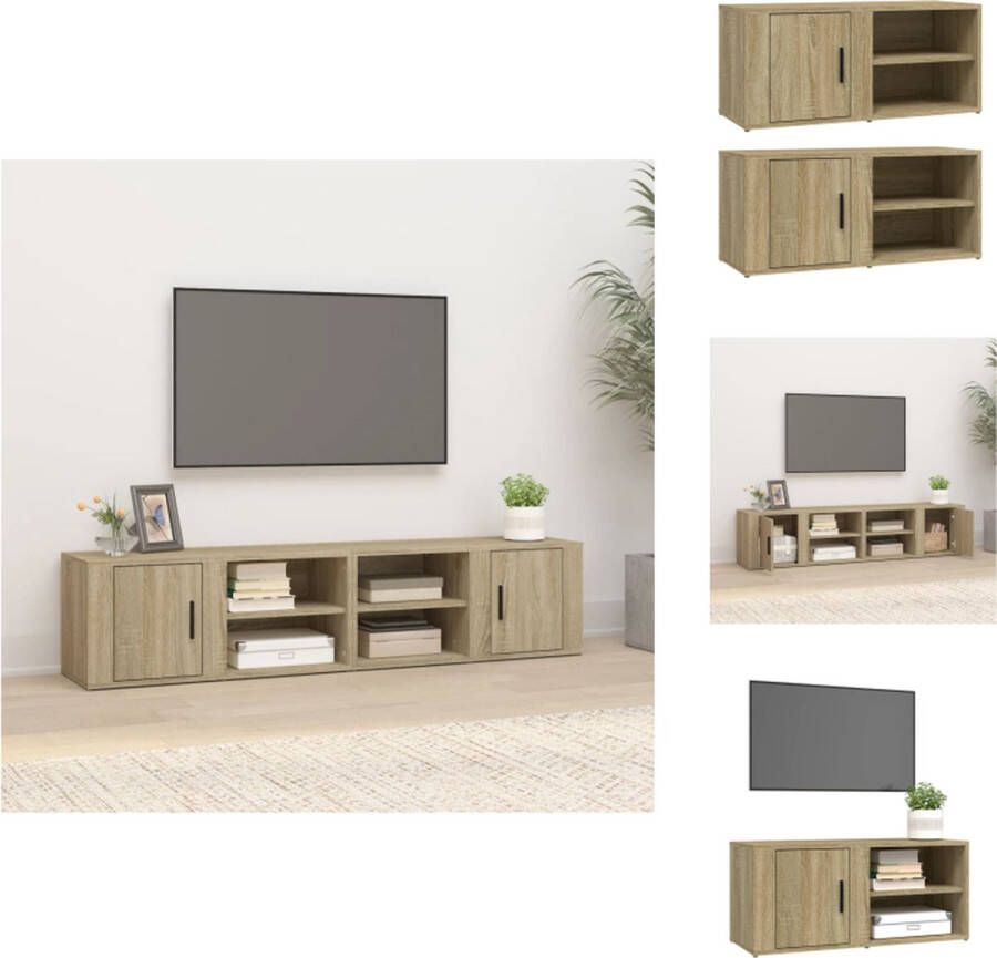 VidaXL TV-meubel Sonoma eiken 80 x 31.5 x 36 cm Stevig materiaal voldoende opbergruimte Kast
