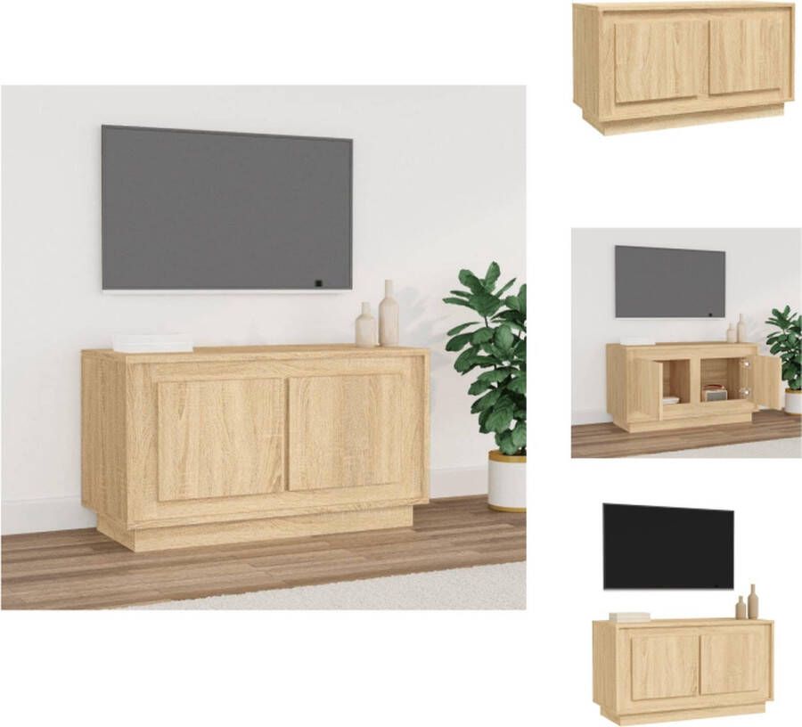 VidaXL TV-meubel Sonoma Eiken 80 x 35 x 45 cm Trendy ontwerp met voldoende opbergruimte Kast