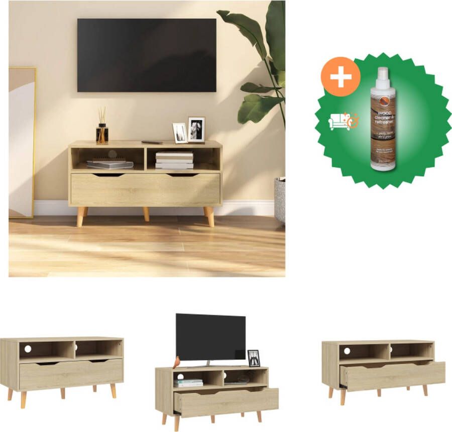 VidaXL TV-meubel Sonoma eiken 90 x 40 x 48.5 cm stevig en praktisch Kast Inclusief Houtreiniger en verfrisser