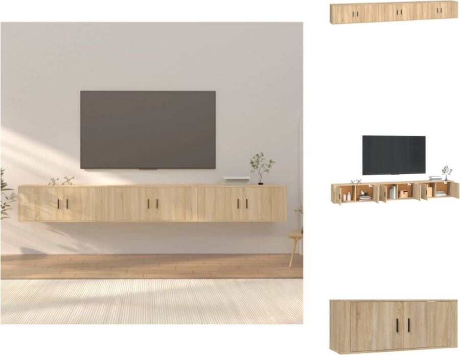 vidaXL TV Meubel Sonoma Eiken Set van 3 100x34.5x40 cm Strak en klassiek design Kast