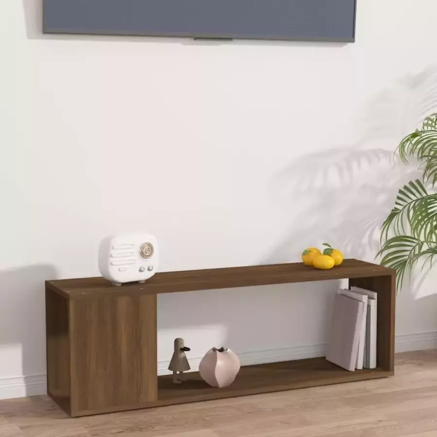 vidaXL Tv meubel spaanplaat 100x24x32 cm kleur bruin eiken