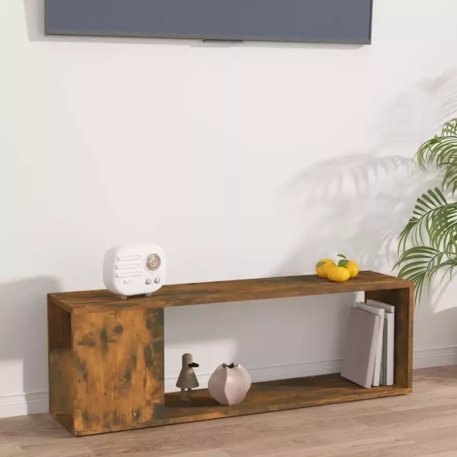 VidaXL Tv meubel spaanplaat 100x24x32 cm kleur smoked eiken