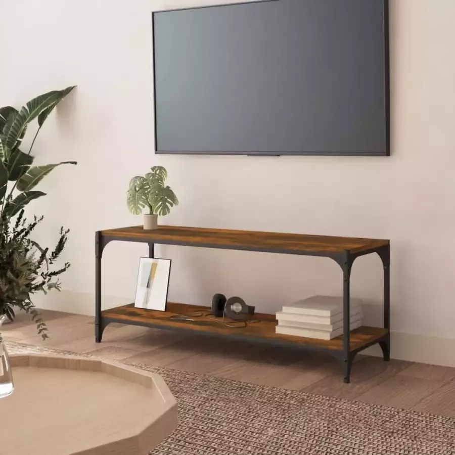 vidaXL Tv meubel spaanplaat 100x33x41 cm kleur smoked eiken